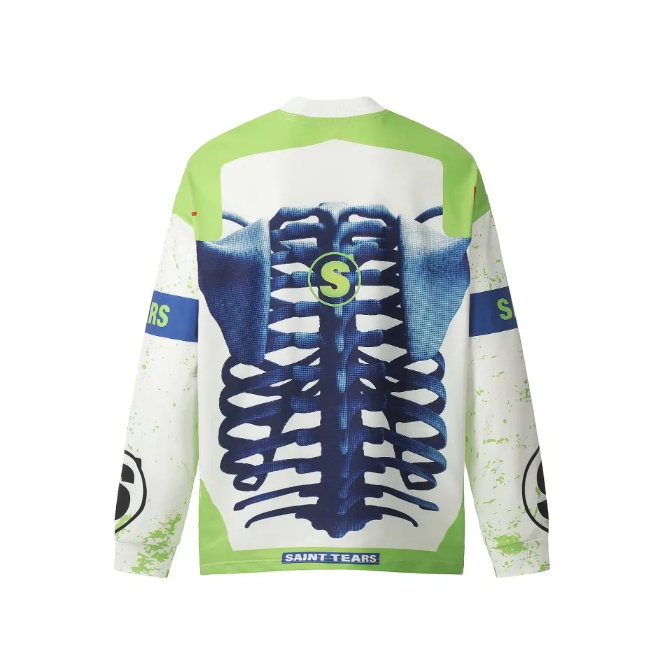 Saint michael tears all-over printed long-sleeved vintage autumn and winter T-shirt Style number: 115 Size: M L XL Wholesale price: 136 Color: Picture color